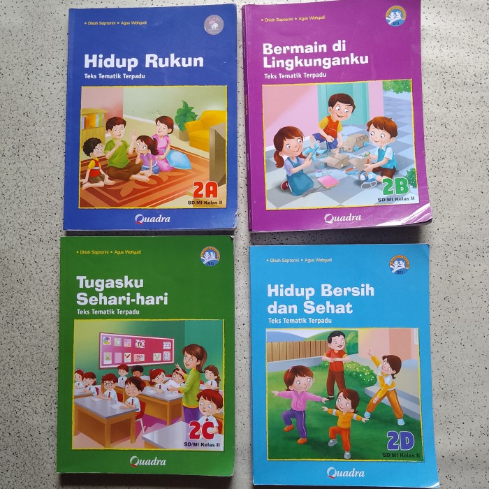 Paket 8 Buku Pelajaran Teks Tematik Terpadu SD/MI Kls II 2A - 2H...