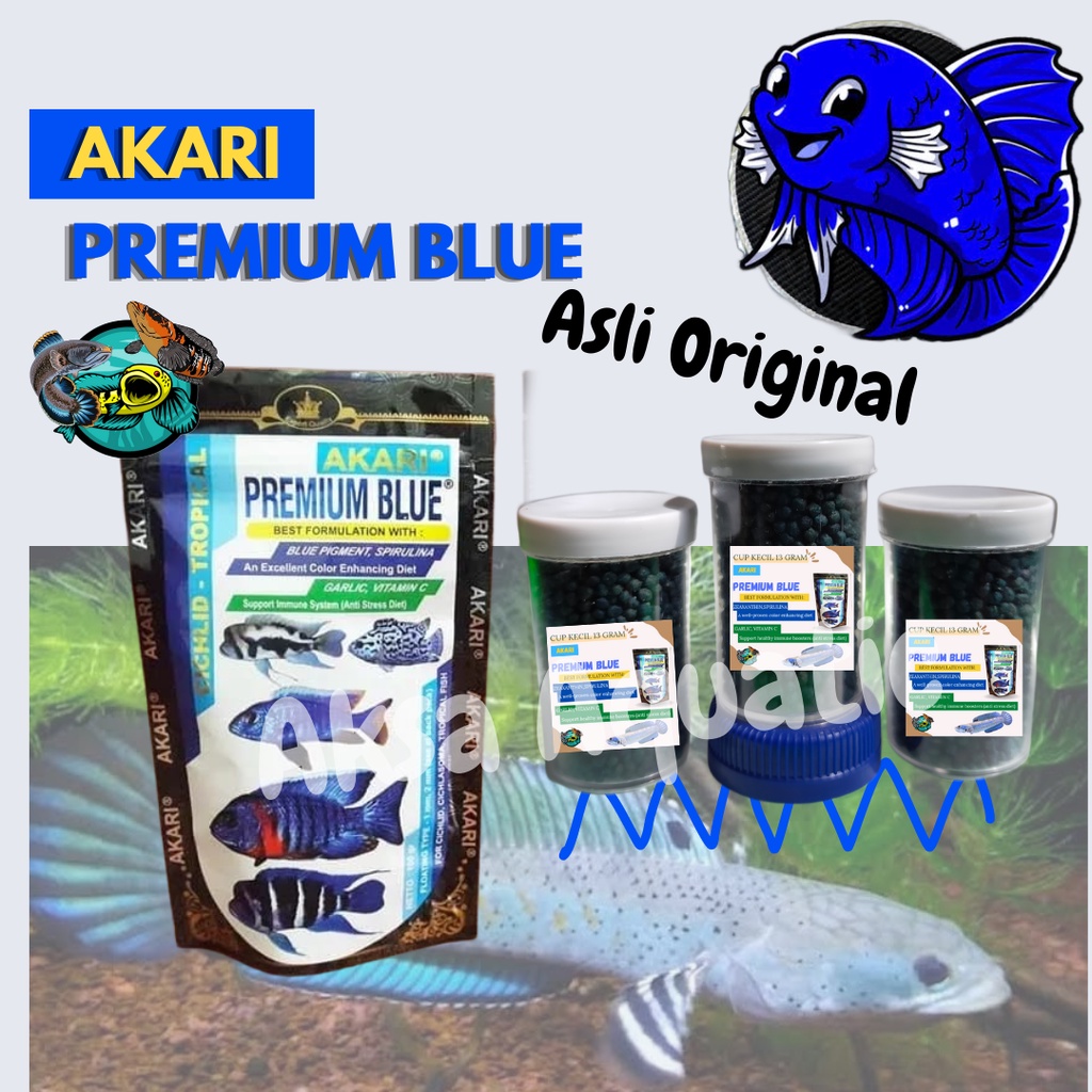 Akari Premium Blue Chiclid Pelet Channa Repack 15gram