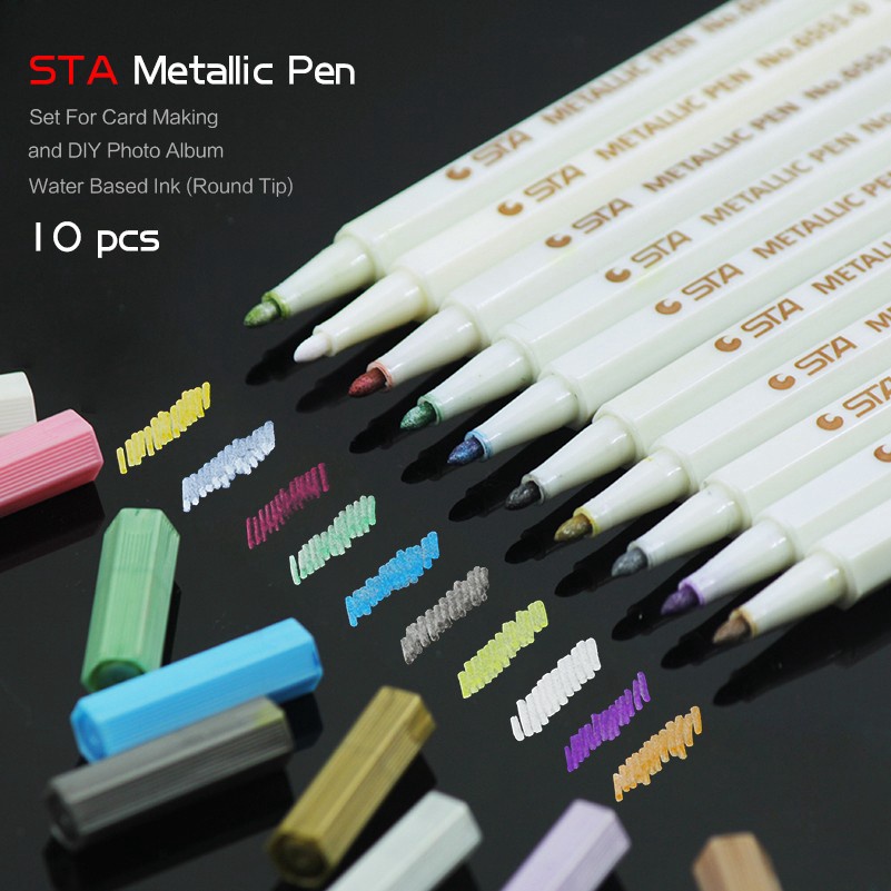 

[Nokai Space] READY Metallic Color Marker Pens / Spidol Metallic Scrapbook / Spidol Deco Diary / Spidol Warna Warni Anak / Spidol Emas