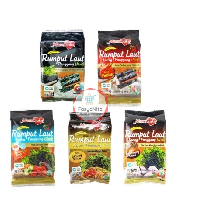 

MamaSuka Rumput Laut Kering Panggang Roasted Nori Seaweed 4.5g - Soto Lamongan