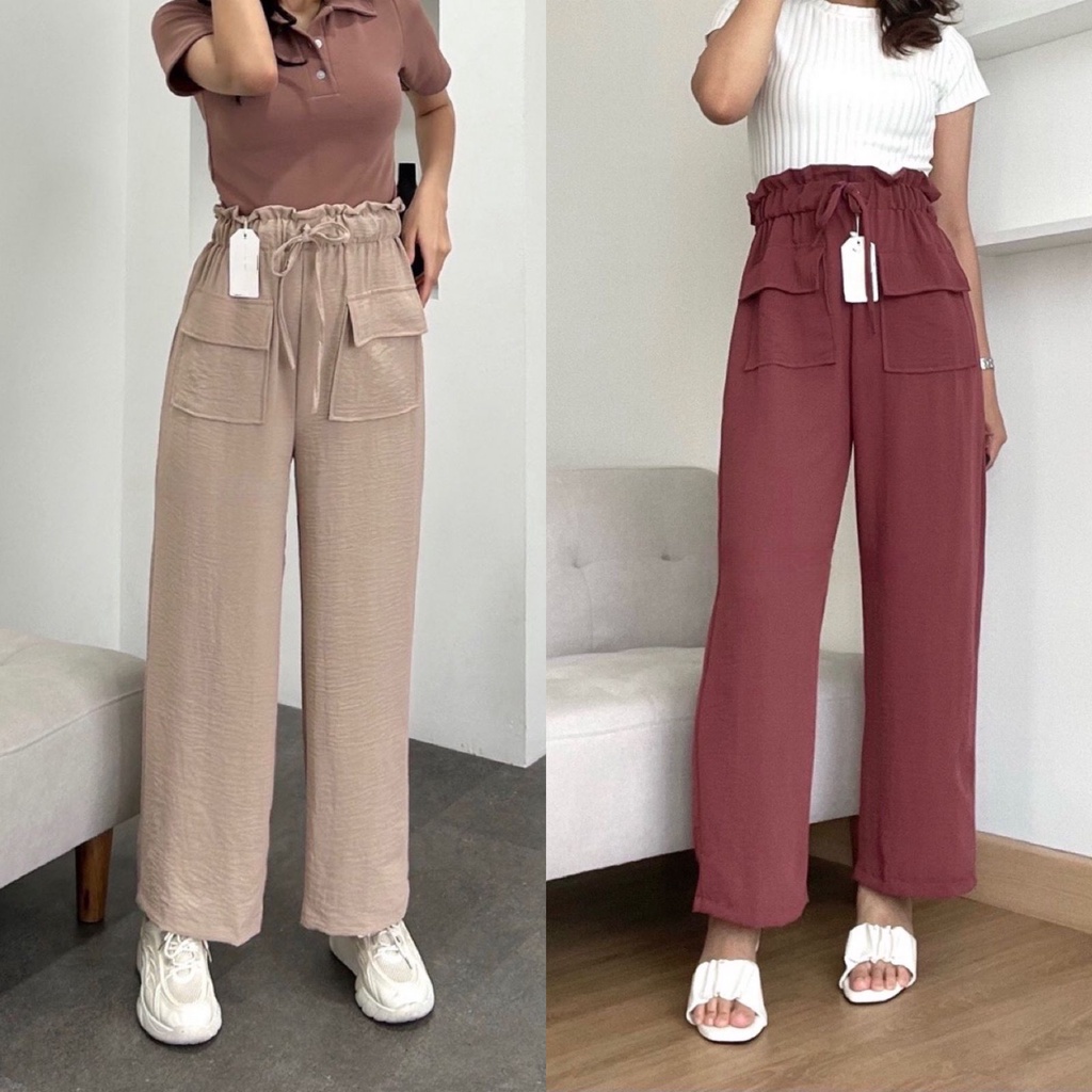 CELANA KULOT SAKU PREMIUM AIRFLOW CRINCLE Dream Pocket Cullots BY NF