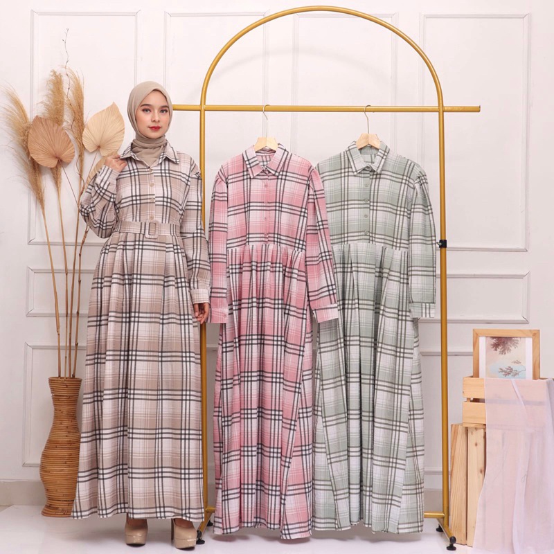 BAJU GAMIS BUSANA MUSLIM REMAJA WANITA TERBARU KEKINIAN CRINKLE MOTIF MAXI LEBARAN FREE BELT BUSUI K