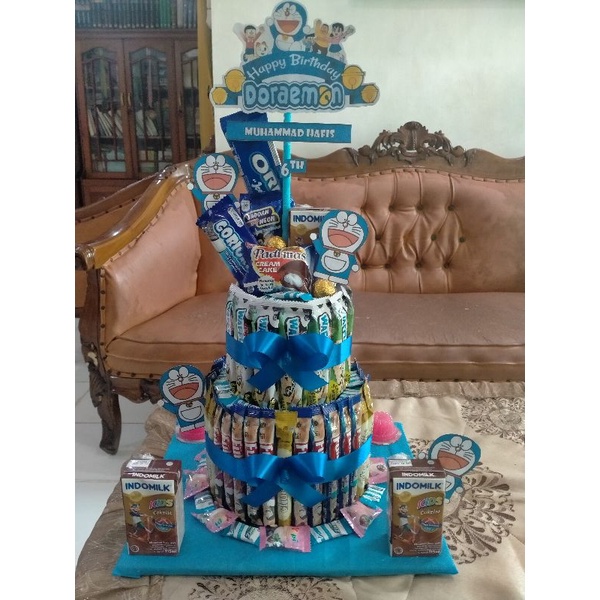 (READY) Bouquet Snack Cake Ultah Uk. M / Bucket snack / Kue Ultah Snack / Buket Snack