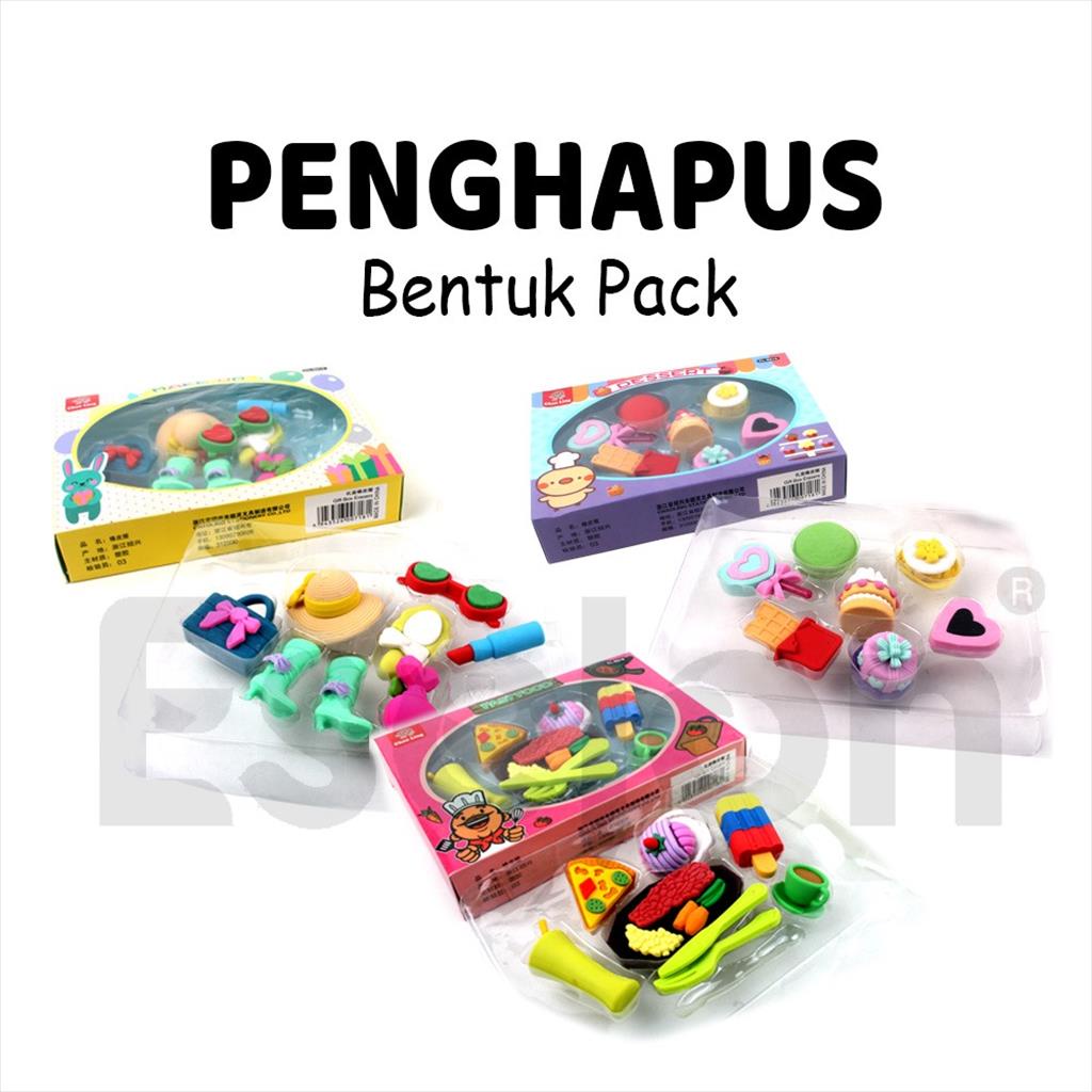 

1 set Penghapus Fancy / Penghapus Bentuk / Penghapus Set Box