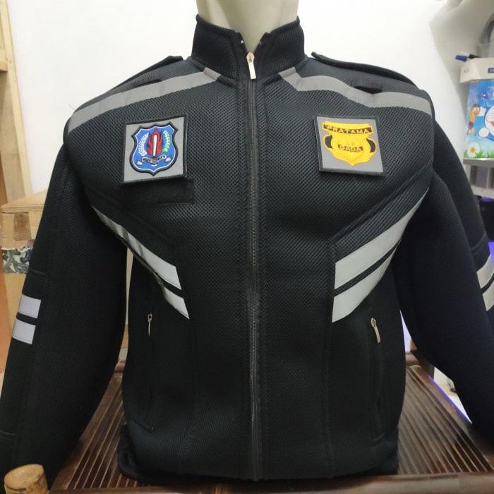 [[ PROMO MURAH ]] ROMPI JAKET SECURITY , JAKET SATPAM ,JAKET TOURING ,CLUB,COMUNITAS - Hitam, M