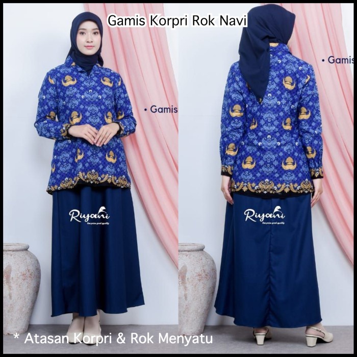 [[ PROMO MURAH ]] Gamis Pemda Wanita - Baju Seragam Pns - Ukuran S M L XL XXL by RIYANI - Korpri Rok