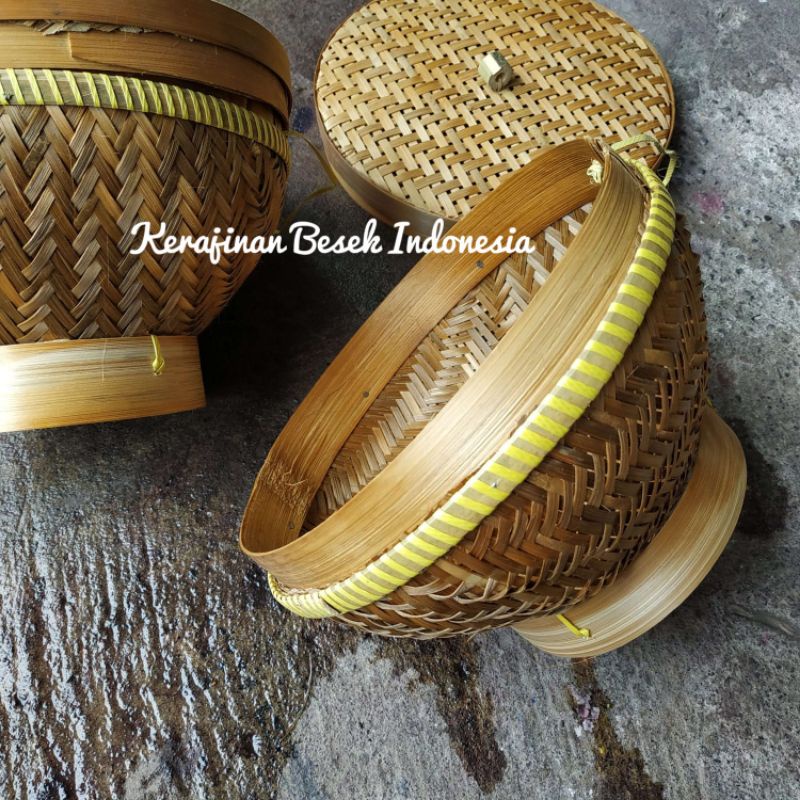 GROSIR (CETHING NASI NATURAL BAMBU UKURAN KECIL 15CM) bakul nasi / wakul nasi / wakul murah / tempat