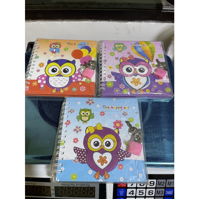 

buku ring / ring book gembok motif unicorn flamingo owl satuan -sb12