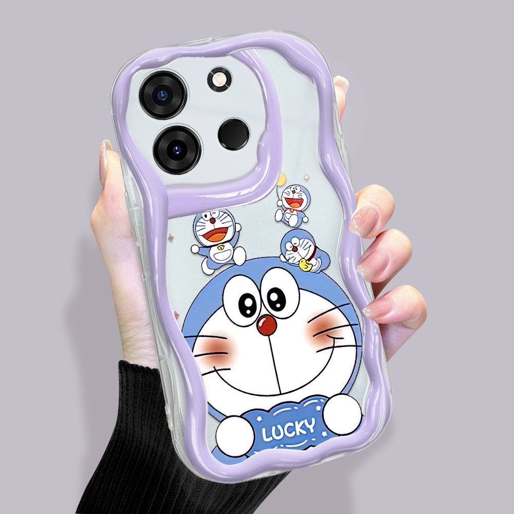 Casing Ponsel Untuk Infinix Smart 7 Tecno Spark Go 2023 Pop 7 Pro Casing HP Phone Case Handphone Softcase Kesing Soft Happy Doraemon Tahan Guncangan Penuh Lensa Cassing