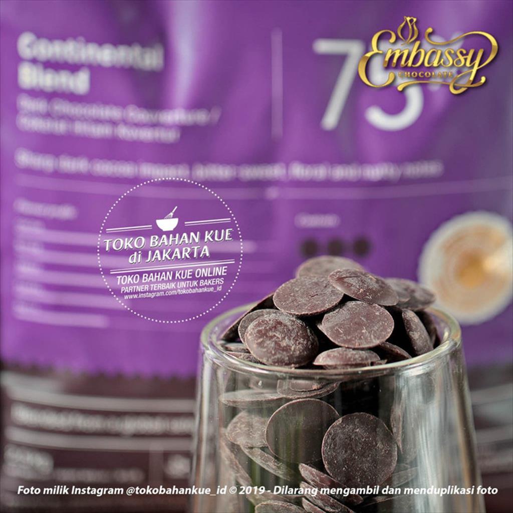 

Tulip Embassy Chocolate - Continental 75% 250gr Couverture Coklat Dark Cokelat Masak