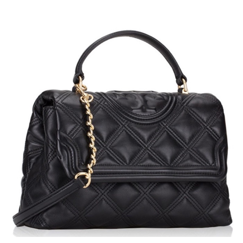 Tory Burch Fleming Soft Top Handle Satchel Black Tas Vs