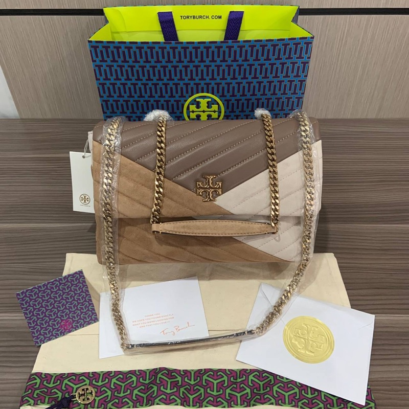 Tory Burch Kira Chevron Convertible Shoulder Bag Medium 27 Cm - Bludru SH Tas Vs