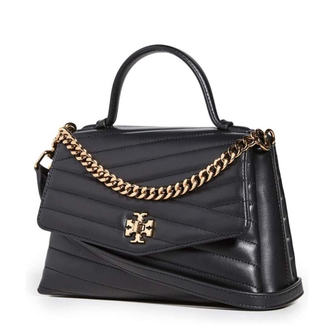 Tory Burch Kira Chevron Top Handle Satchel Black Tas Vs
