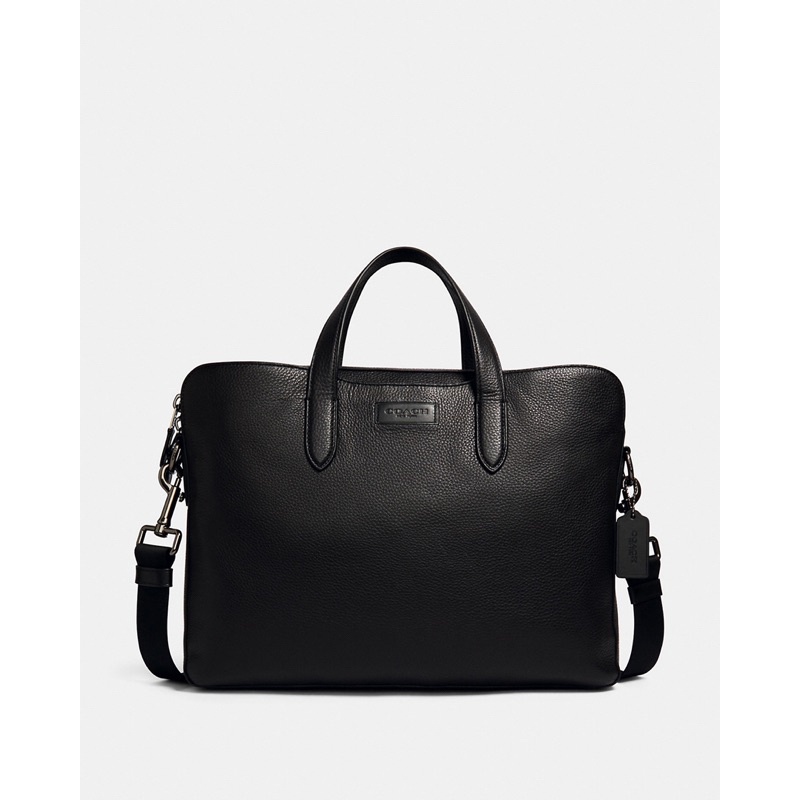 Coach Penn Brief Leather Black Laptop (C2833) Tas Vs