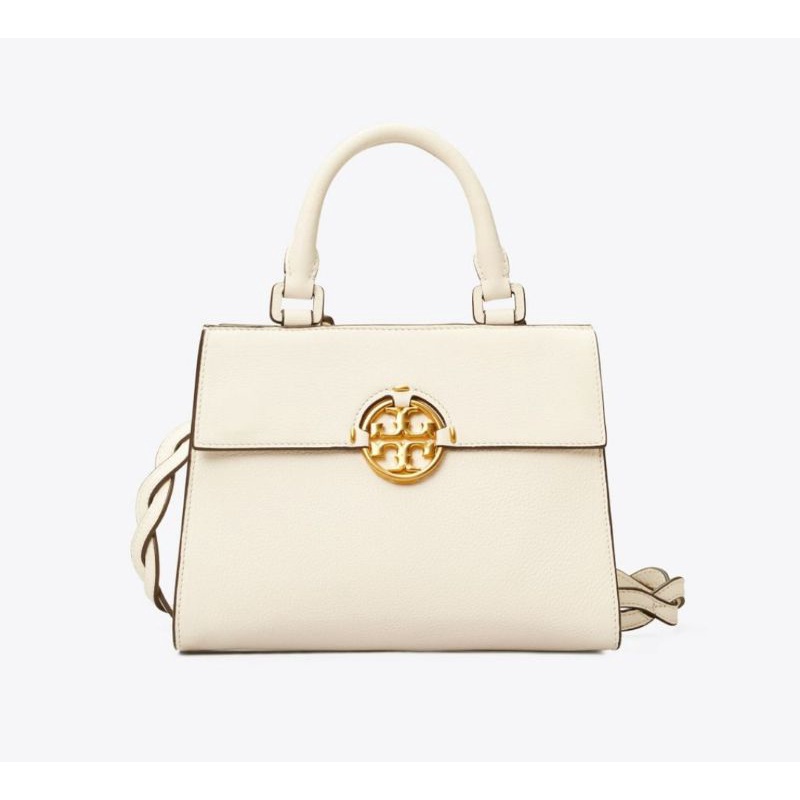 Tory Burch Miller Top Handle Satchel White Leather Tas Vs