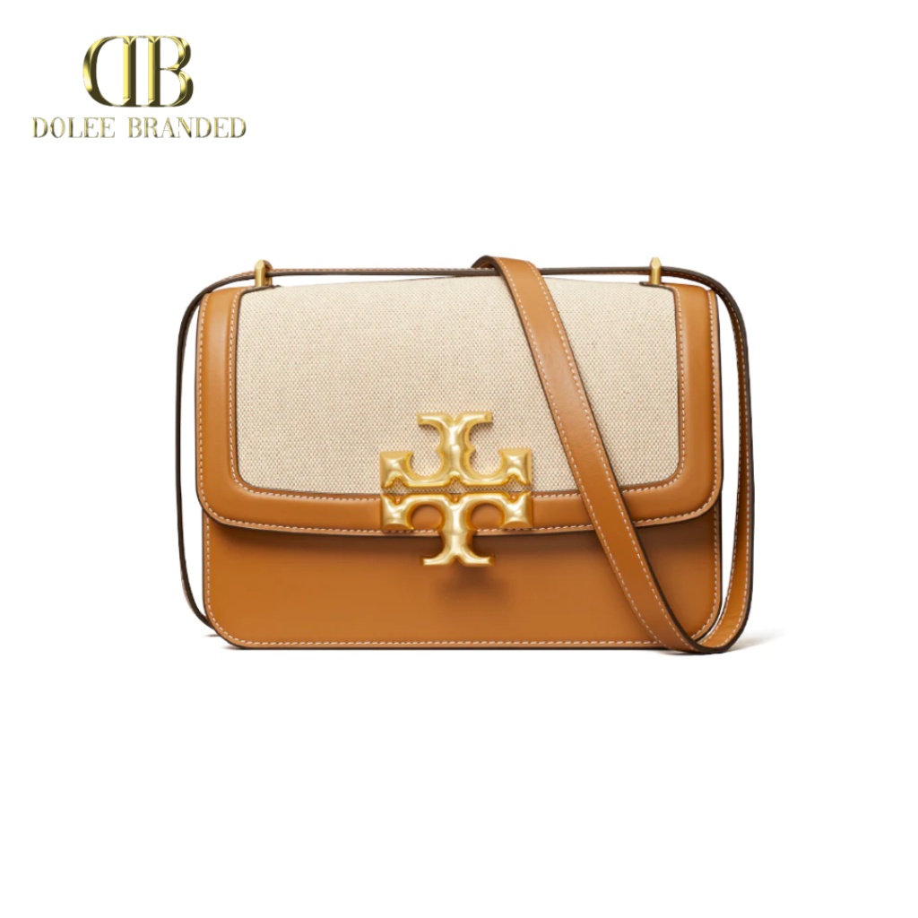 Tory Burch Eleanor Small Shoulder Bag 25  - Brown Canvas Tas Vs