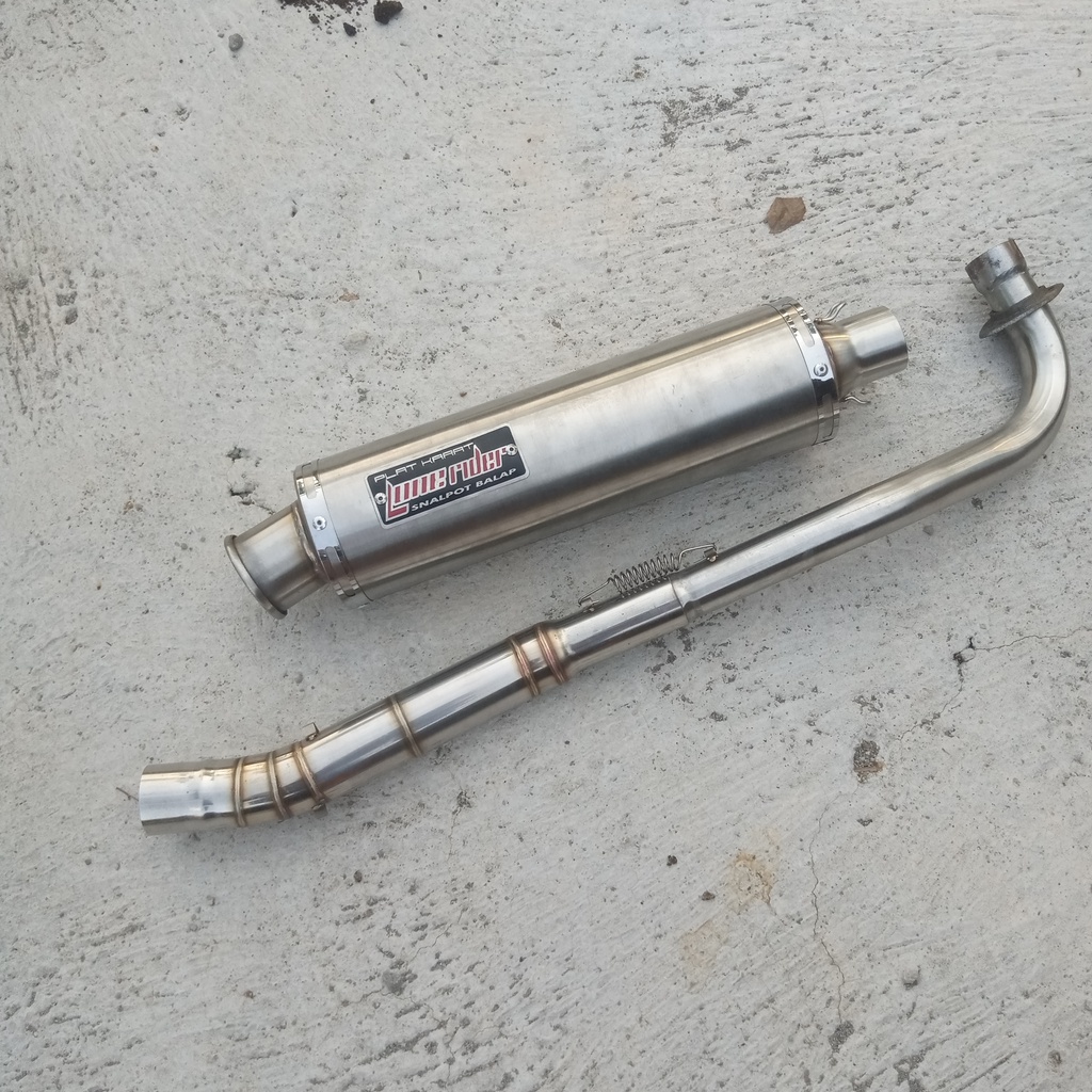 knalpot racing lonerider 30 cm inlet 38 mm bukan cmms ori pnp all bebek Netral / samping bebek inlet