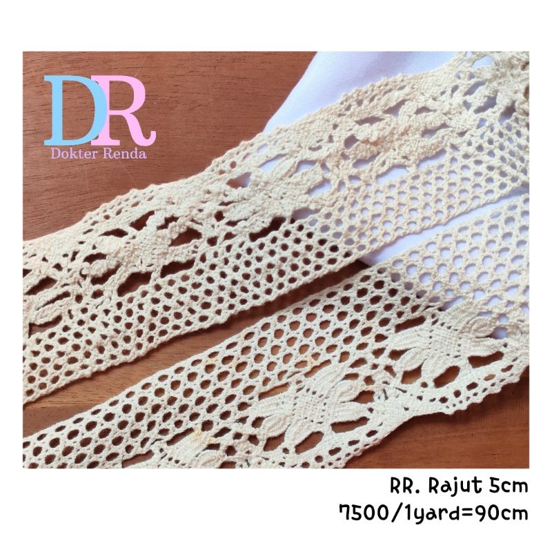 renda rajut 5cm cream