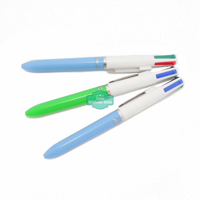 

Pulpen Zebra A4C 0,7mm Empat Warna Hitam Merah Biru Hijau