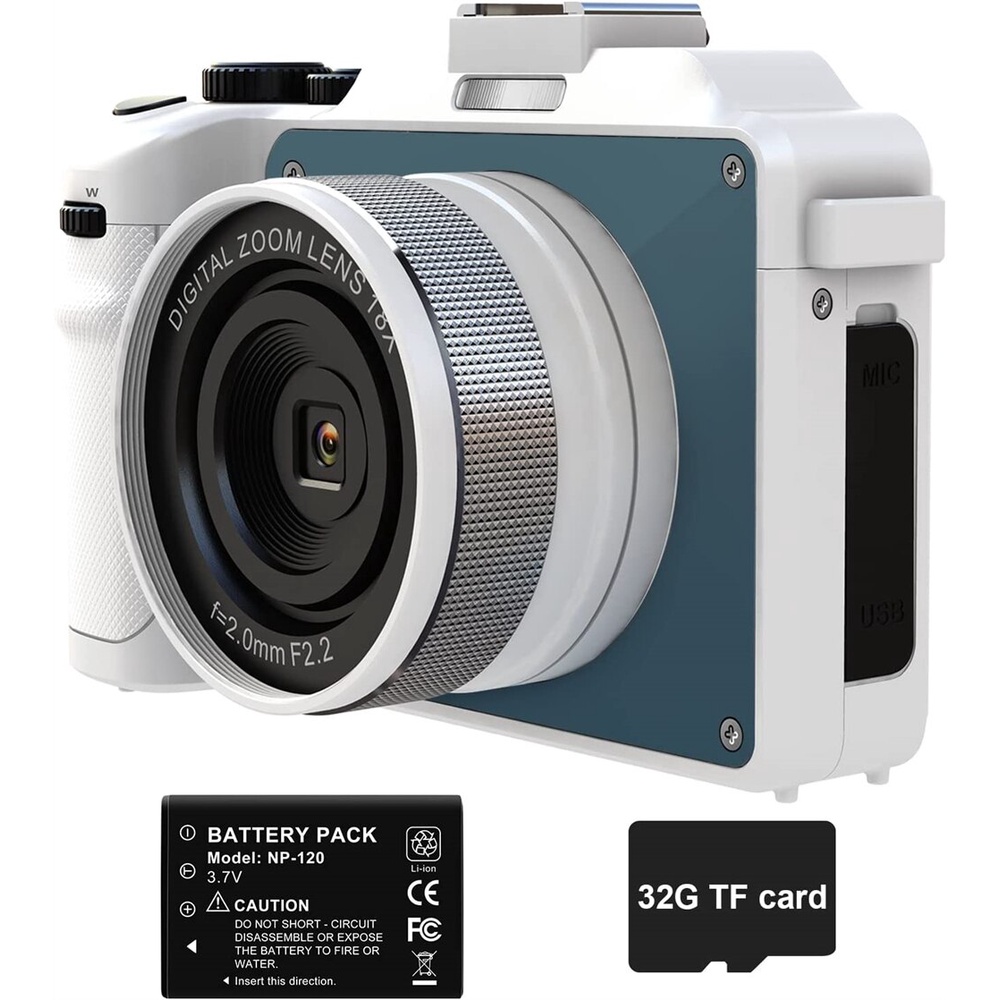 Bingkai Y Kamera gital 48MP Kamera gital Depan Belakang Lensa Ganda Selfie 4K Fotografi Camcorder 16