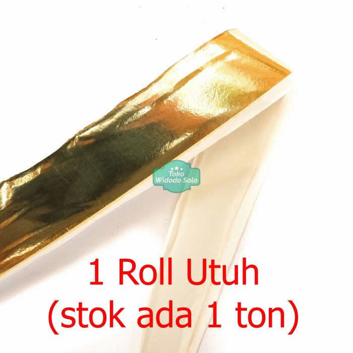 Kertas Alumunium Foil Paper Emas Gold Grenjeng Rokok 1 Roll Stok Lama
