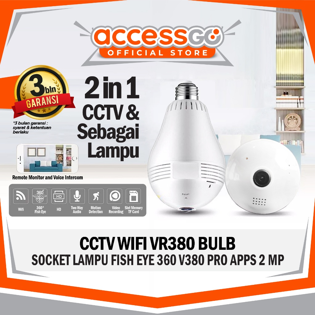 Kamera CCTV Lampu Bohlam VR380 FISH EYE