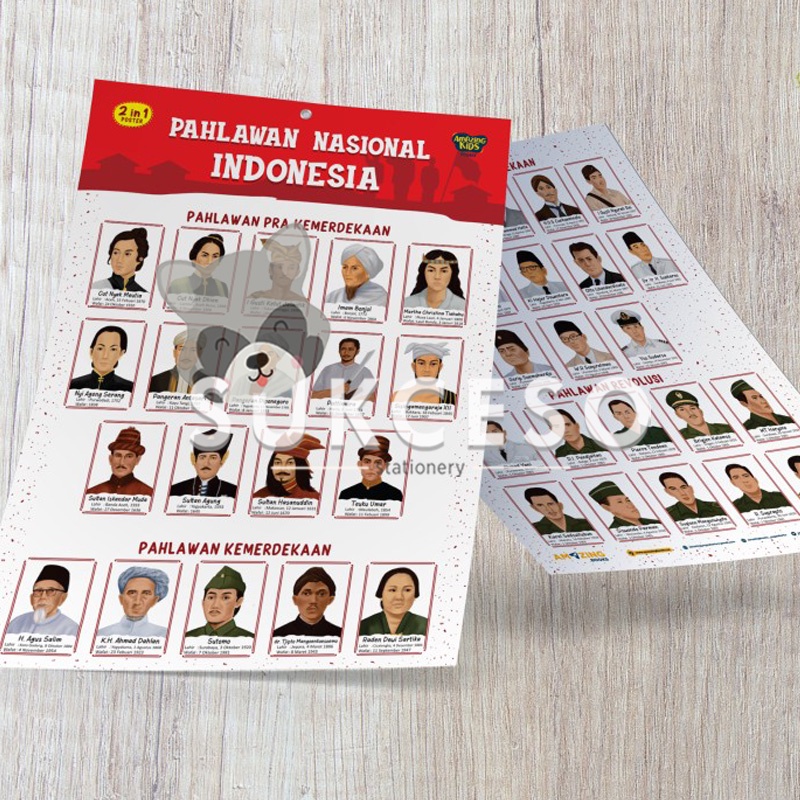 

AMAZING Poster 2 in 1 Pahlawan Nasional Indonesia