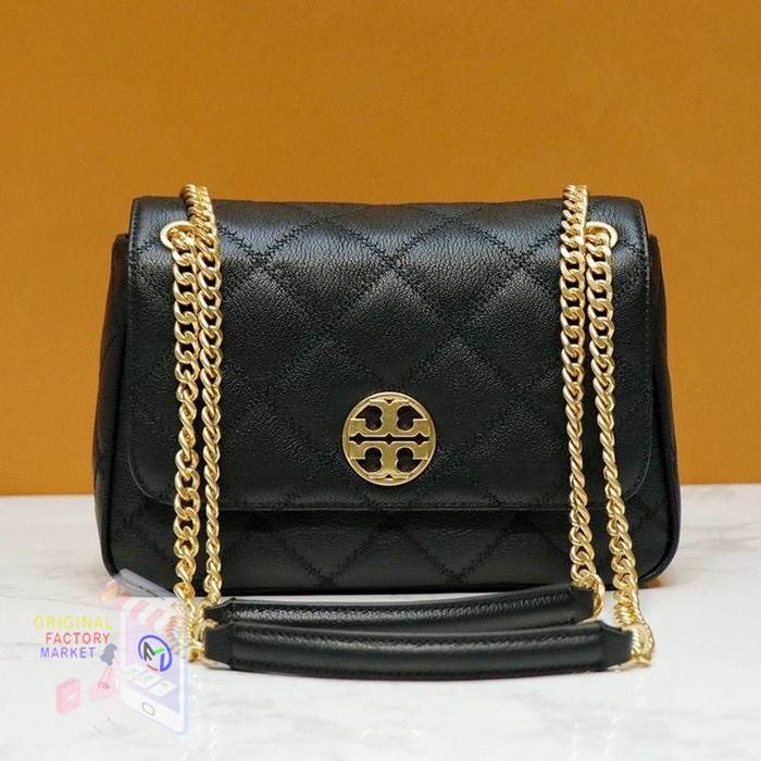 TAS TB 87863 Willa Small Shoulder Bag Black Gold  Bs