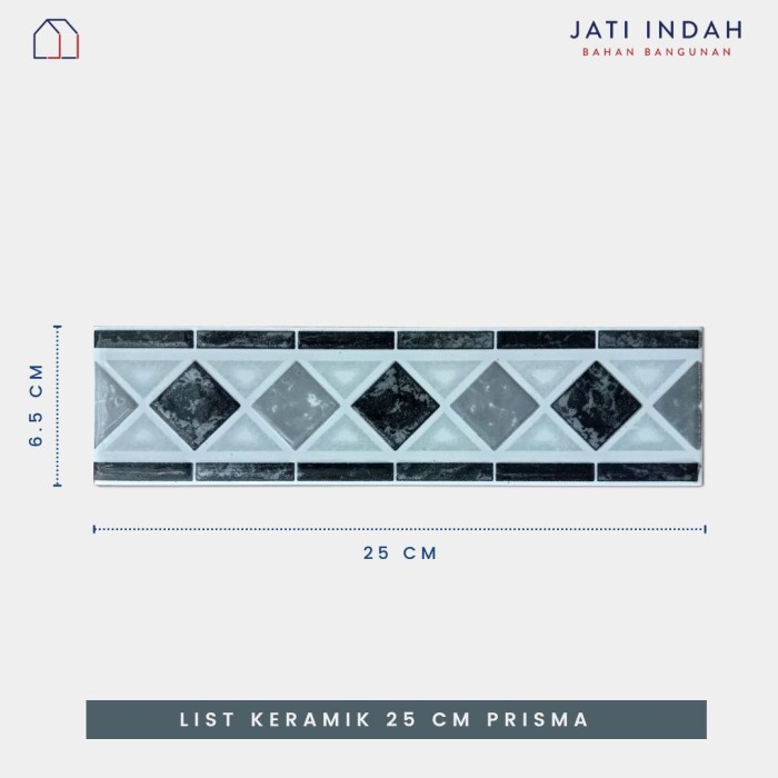 List Keramik 25 cm Motif Prisma Wajik / Lis Listello Ornamen Dinding
