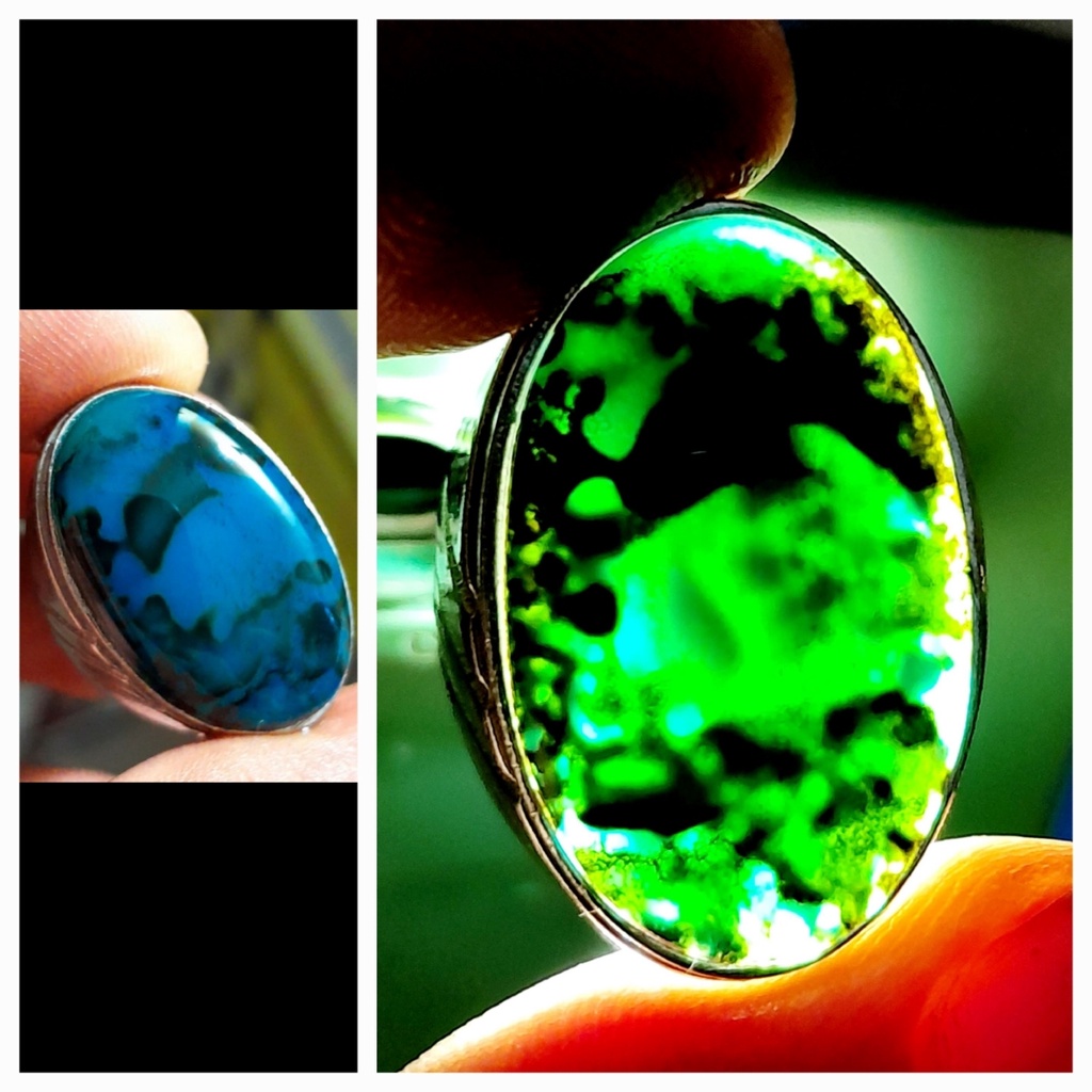 Bacan doko coklat kristal size jumbo 27mm ring perak