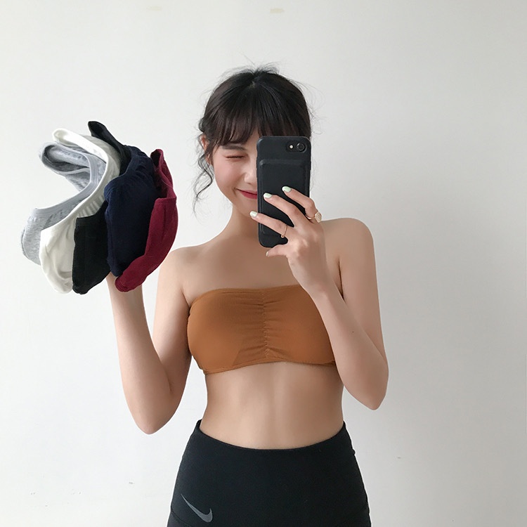 (COSY)  SLB003 Seamless Bra / Crop Top Model kemben / Seamless Bra Model Kemben Berbusa  Tanpa Tali