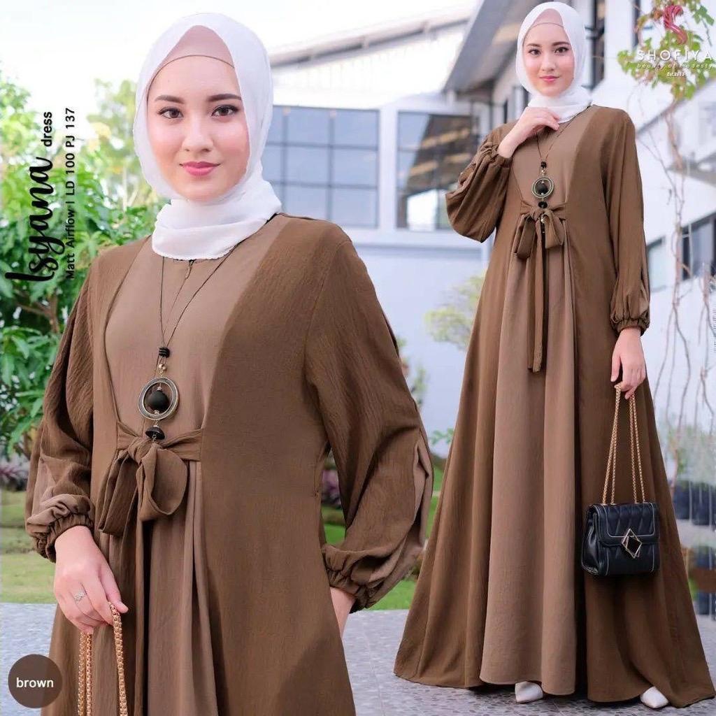 TERBARU ISYANA DRESS  CRINCLE  SIZE JUMBO M L XL XXL GAMIS ISYANA DRESS PREMIUM  CRINCLE  BUSUI