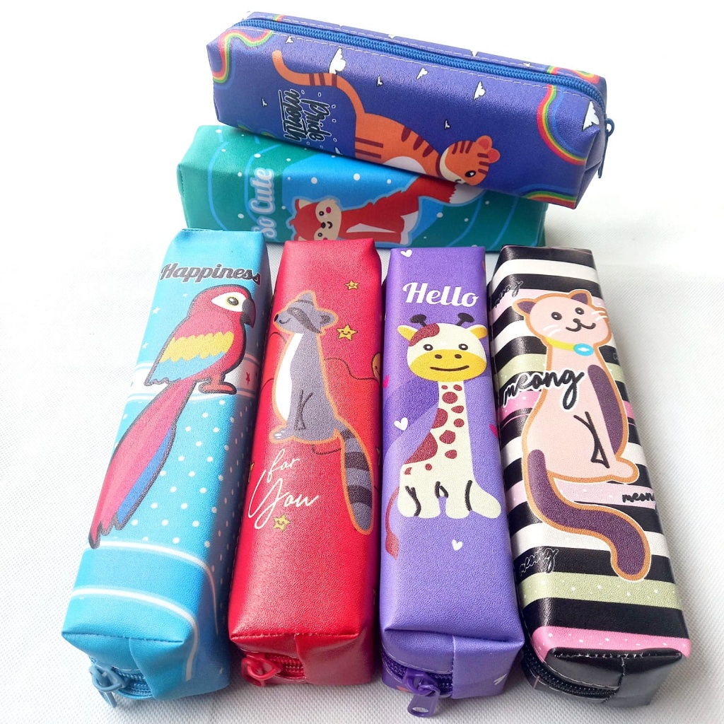 

Untuk anak Tepak Pensil Anak Tempat Pensil Zipper Mini Hewan Colourfull