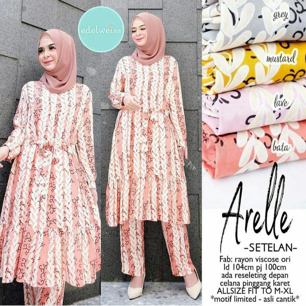 Arelle Set / Piyama Daily Set Setelan One Set  Baju Pesta Oversize Wanita Termurah  Pajamas Baju Tid