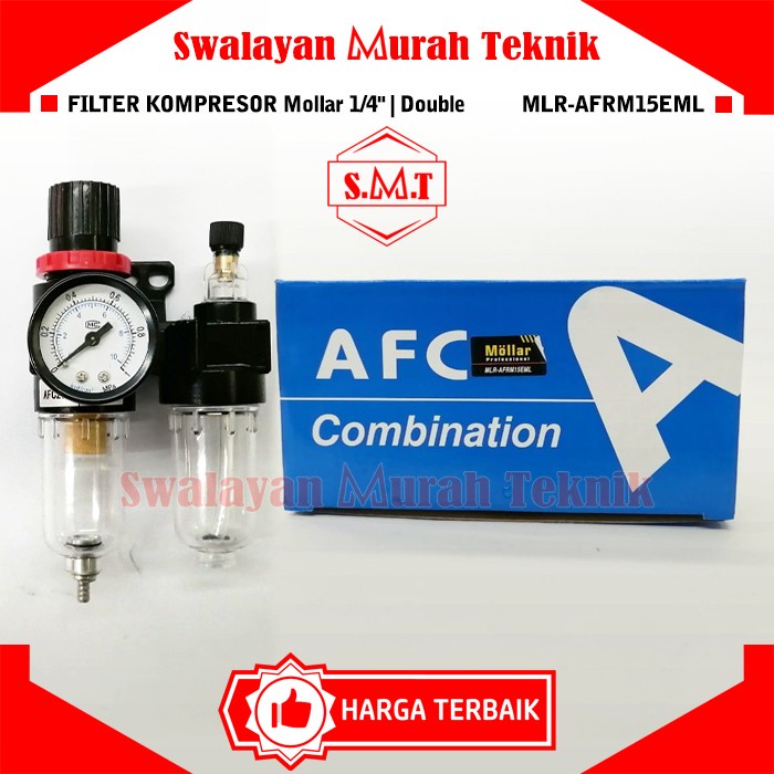 Mini Air Filter Control Regulator Double MOLLAR 1/4" Filter Compressor Termurah