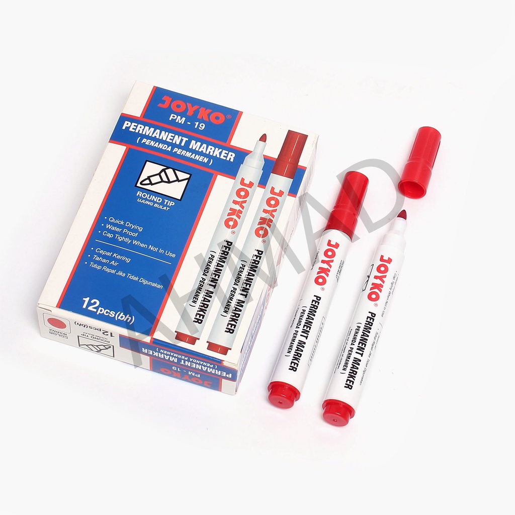 

JOYKO Spidol Permanent Marker PM-19 Merah - Pcs