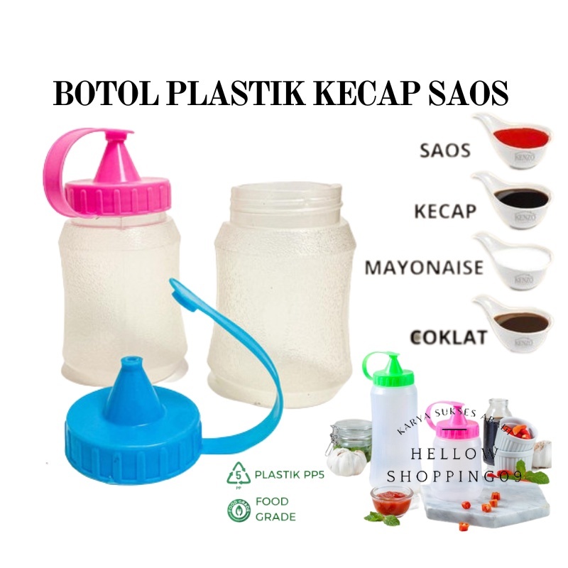 ADK -B115- Botol Kecap Saus - Botol Isi Ulang - Wadah Kecap dan Saus - Botol Plastik Kecap