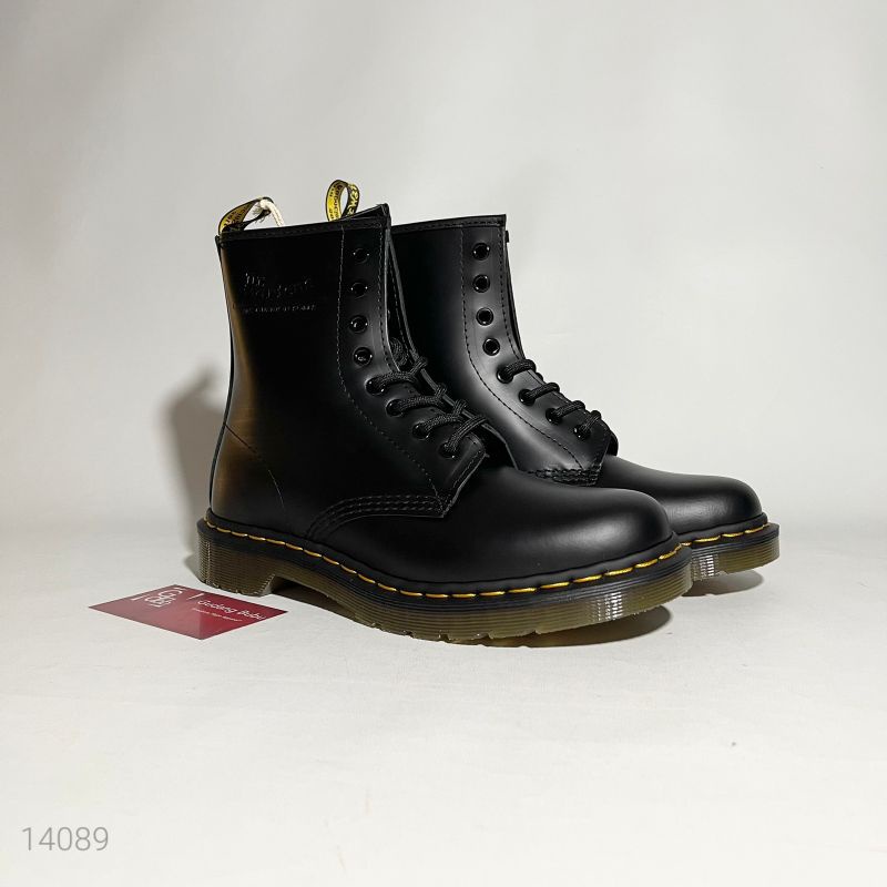 Vs Docmart Boots Dr Martens 1460 High Smooth Boot Black Leather Lace Up Vv2