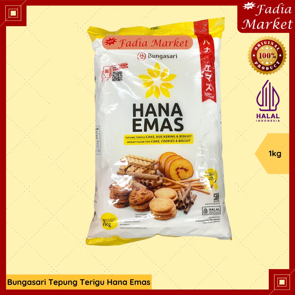 

Bungasari Tepung Terigu Wheat Flour Adonan Kue Cookies Biscuit Hana Emas 1kg