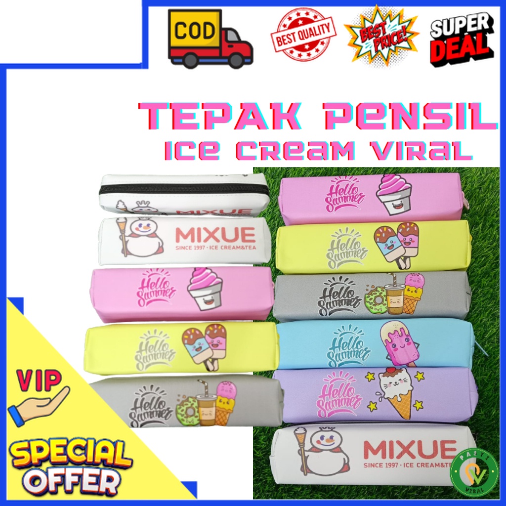 

Kotak Pensil Pouch Serbaguna Karakter Ice Cream / Tas Kotak Tempat Pensil Serbaguna / Tempat Stationery Lucu Murah