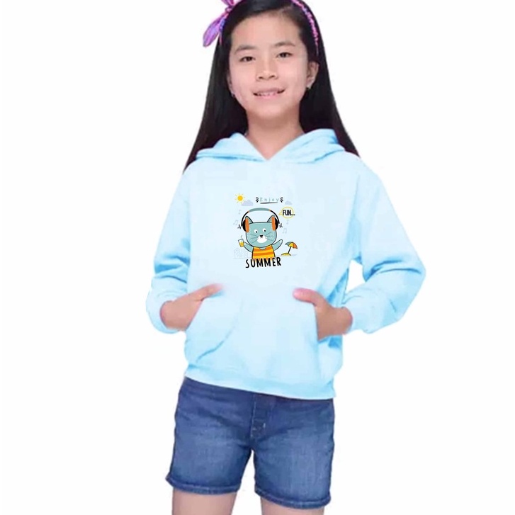 Hoodie OOTD Anak Perempuan Laki Laki Summer   Fleece Umur 1 2 3 4 5 6 7 Tahun Cewek Cowok Murah