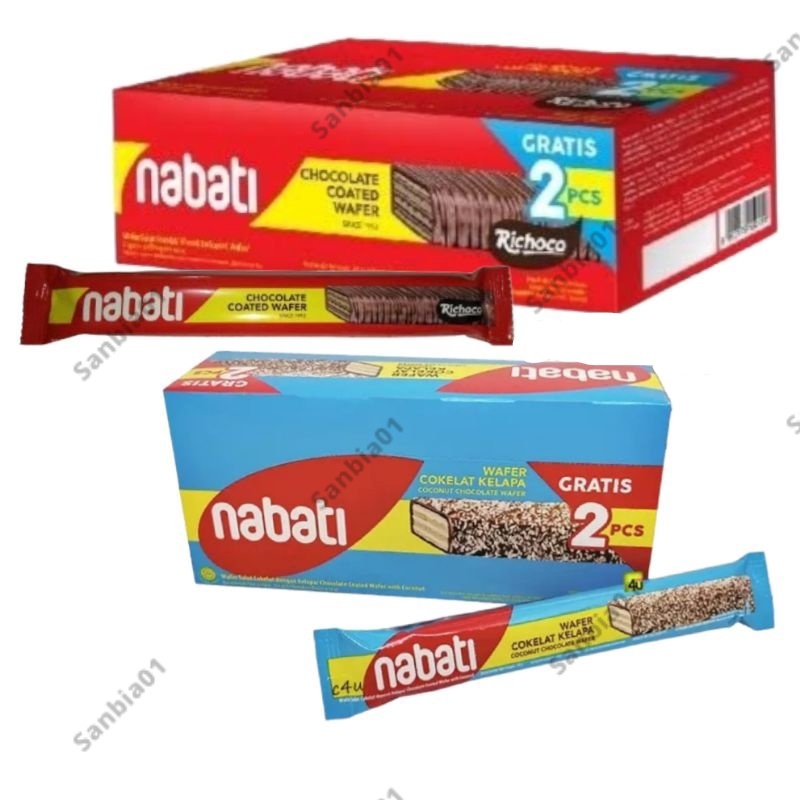 

Nabati Chocolate Coated Wafer Kelapa Cokelat Isi 12 Pcs