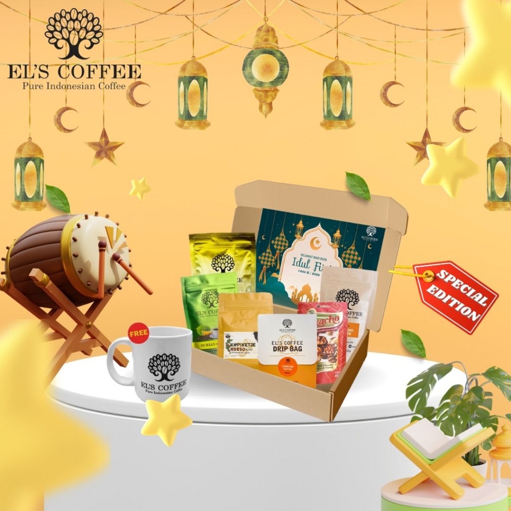 

Kopi EL'S COFFEE Hampers Ramadan Paket Free Mug Special Edition Roasted Kopi M-1887