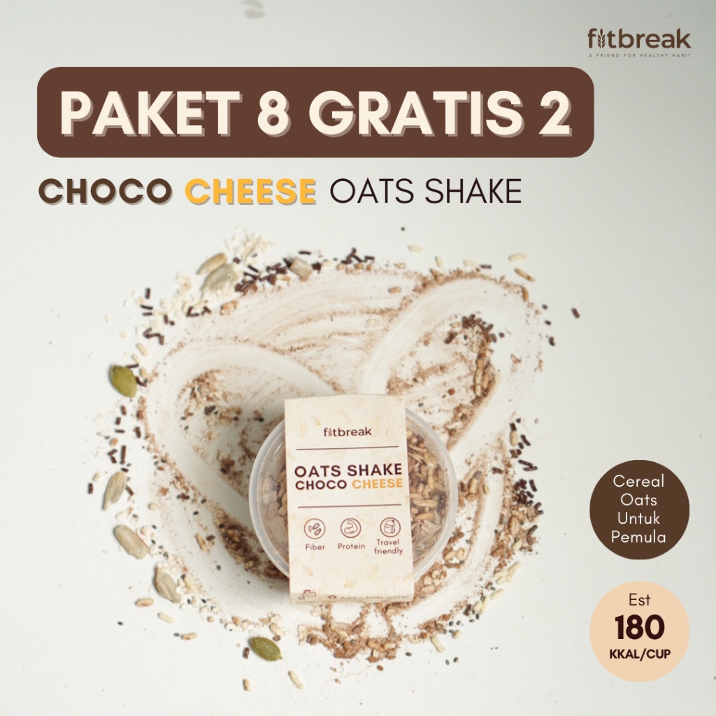 

Fitbreak Paket 8 Gratis 2 Ready To Eat Choco Cheese Oats Shake Cereal Oats Untuk Pemula ~ TC777