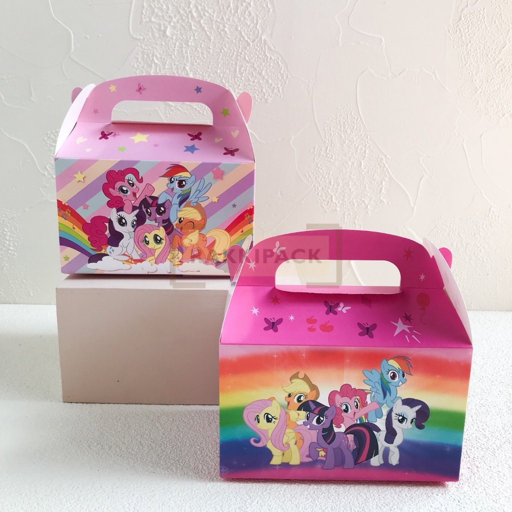

6PCS gable box paper bag tas kertas goodie bag snack ultah anak pony