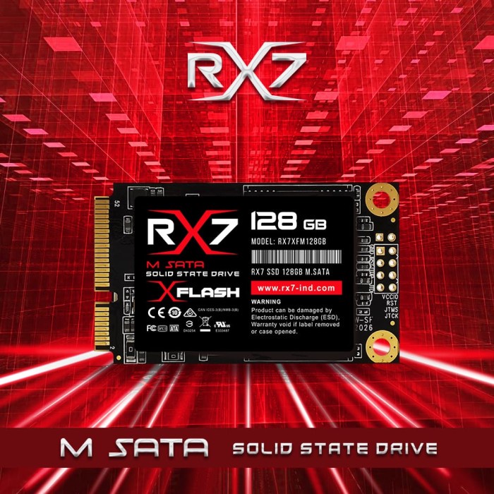 SSD MSATA / M.SATA / M SATA 128GB RX7 RESMI (GARANSI 3 TAHUN)