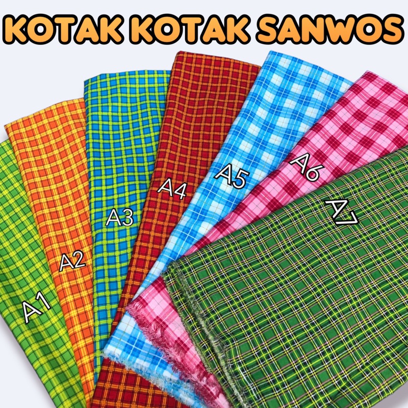 KAIN KOTAK KOTAK SANWOS SERAGAM SEKOLAH METERAN