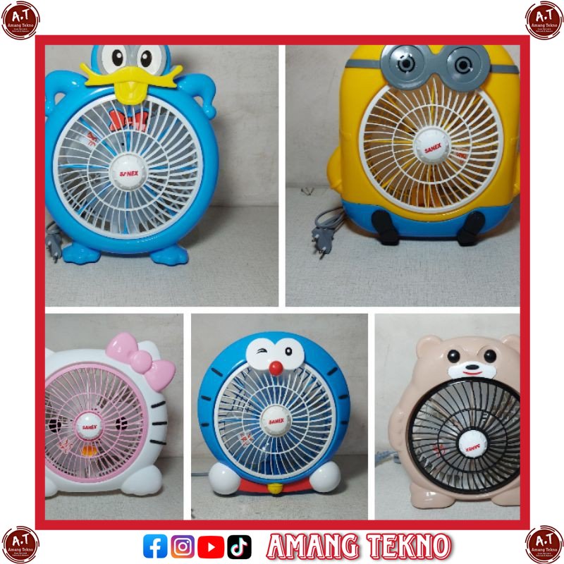 Kipas Angin Karakter Sanex / Welhome 8 & 10 Inch