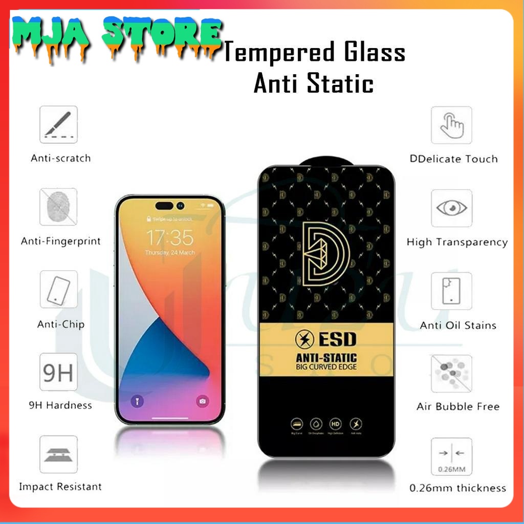 Tempered Glass ESD Full Cover Anti Static Xiaomi Redmi 7 8 8A Redmi 9 9A 9C 9T Redmi 10A 10C Xiaomi Redmi Note 128 Pro Note 7 Note 9 Note 11 Pro Xiaomi Pocophone M5 Poco M3 Poco M4 Pro 4G Poco M3 Pro X3 Xiaomi Mi 8 Lite Xiaomi Mi 11 Lite Xiaomi Mi 12 Lite