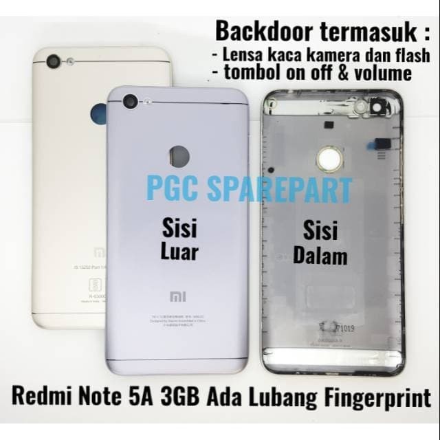 Backdoor Redmi Note 5A / Prime Ram 3GB Tutup Baterai Casing Backcase - Gold